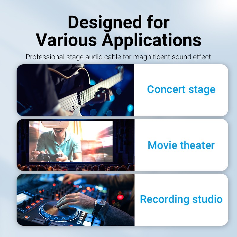 Vention AUDIO 6.3mm M to 2x6.3mm M TRS Cable 5.0m - BATBJ - 6.3mm M to 2x6.3mm M TRS Cable 5.0m