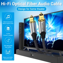 Vention AUDIO Optical Cable - BAVHG - Aluminum 1.5m Grey — Buy in Cyprus with Fast Delivery