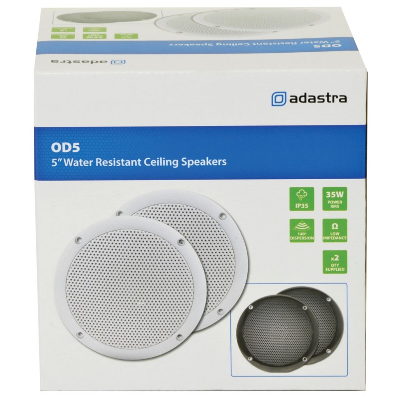 Adastra Ceiling Speakers - OD5 - 5'' Water Resistant Ceiling Speakers (pair) 125.032UK — Buy in Cyprus with Fast Delivery