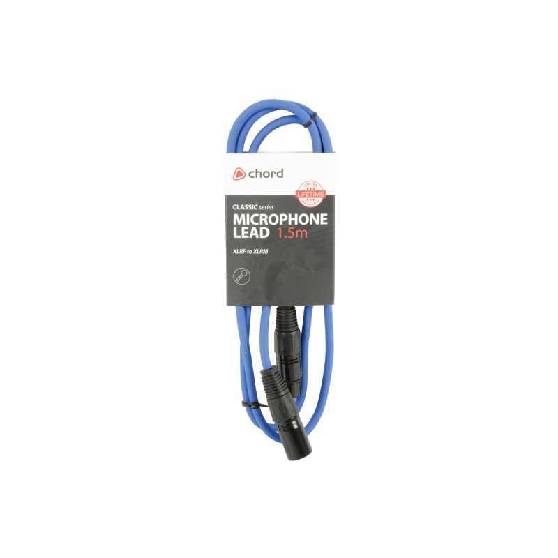Chord Classic - 190.092UK - XLR M-F 1.5m Blue — Buy in Cyprus with Fast Delivery