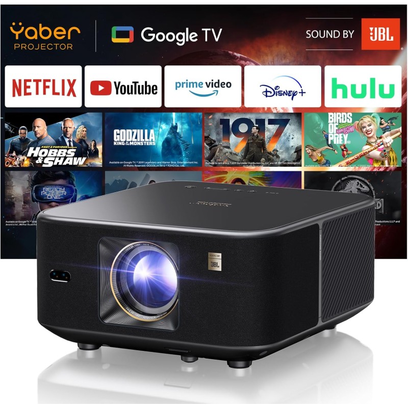 Yaber - K3 - Full HD Smart Google TV Projector Alexa WiFi6 BT NFC 30W JBL Sound 1600 Ansi — Buy in Cyprus with Fast Delivery