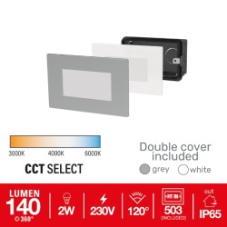 GBC DOGI LED URANO - 1021 - CCT White Grey Outdoor Steplight for Recessed Box 503 — Buy in Cyprus with Fast Delivery