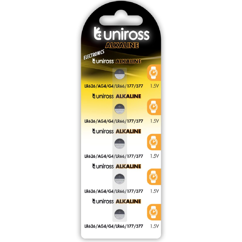 Uniross Alkaline-Coin Battery - LR66 - LR626 AG4 Battery (10pack) — Buy in Cyprus with Fast Delivery