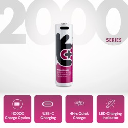 Uniross USB-C Rechargeable 18650 Lithium Battery 2000mAh - (1pc) — Buy in Cyprus with Fast Delivery