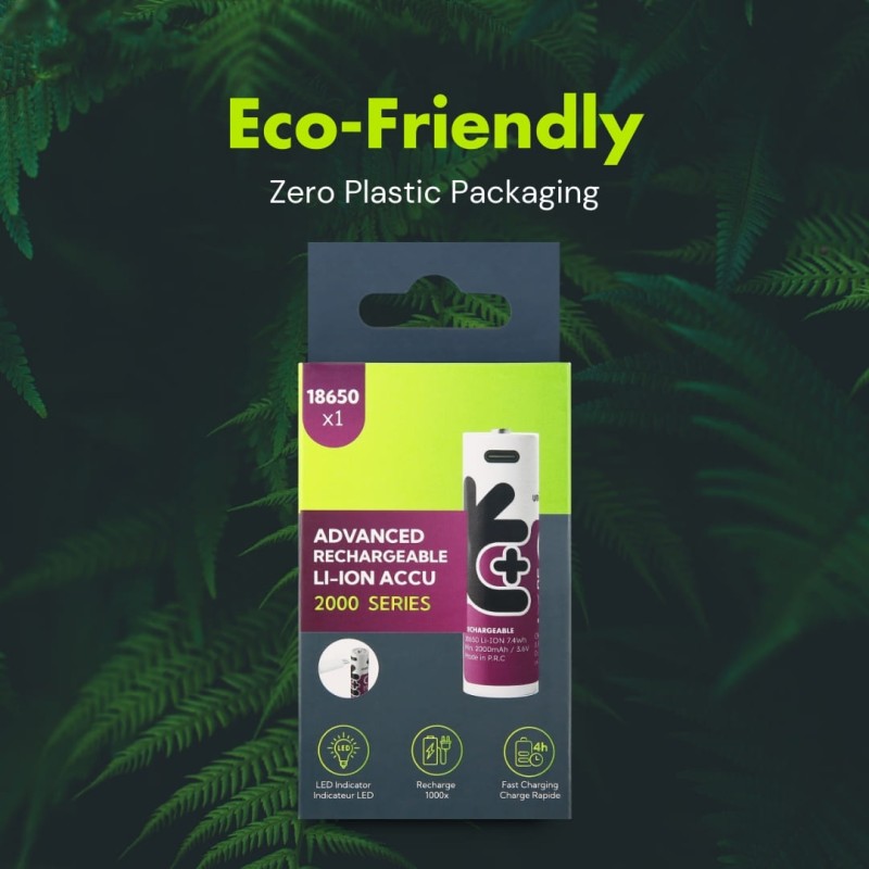 Uniross USB-C Rechargeable 18650 Lithium Battery 2000mAh - (1pc) — Buy in Cyprus with Fast Delivery