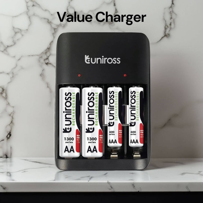 Uniross USB Charger - UCU010C - for AA AAA + 2xAA & 2xAAA Batteries — Buy in Cyprus with Fast Delivery