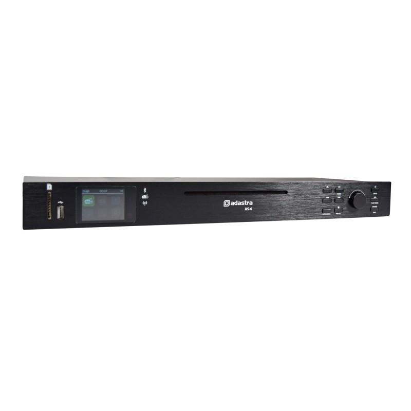 Adastra Rackmount Audio Source with CD USB BT FM - AS-6 - Rackmount Audio Source with CD USB BT FM