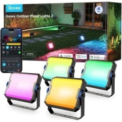 Govee Outdoor Flood Lights Smart LED RGBICWW - H8057 - 4pack — Buy in Cyprus with Fast Delivery