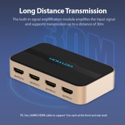 Vention HDMI Splitter - ACCG0-UK - 4-Port 4K 1.4 with UK PSU — Buy in Cyprus with Fast Delivery