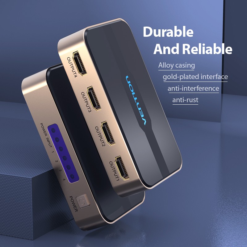 Vention HDMI Splitter - ACCG0-UK - 4-Port 4K 1.4 with UK PSU — Buy in Cyprus with Fast Delivery
