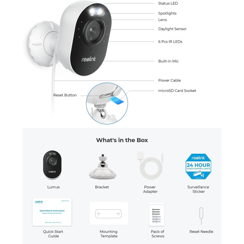 Reolink WIFI Outdoor Camera - 4MP LUMUS — Buy in Cyprus with Fast Delivery