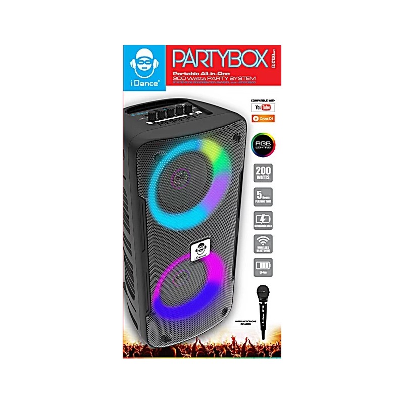 iDance DJX-100MK2 Portable Karaoke Speaker with Wired Microphone USB & BT — Buy in Cyprus with Fast Delivery