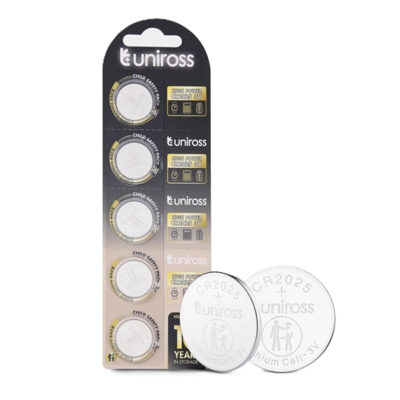 Uniross Lithium-Button Cell - CR2025HP - High Power, 5pack — Buy in Cyprus with Fast Delivery