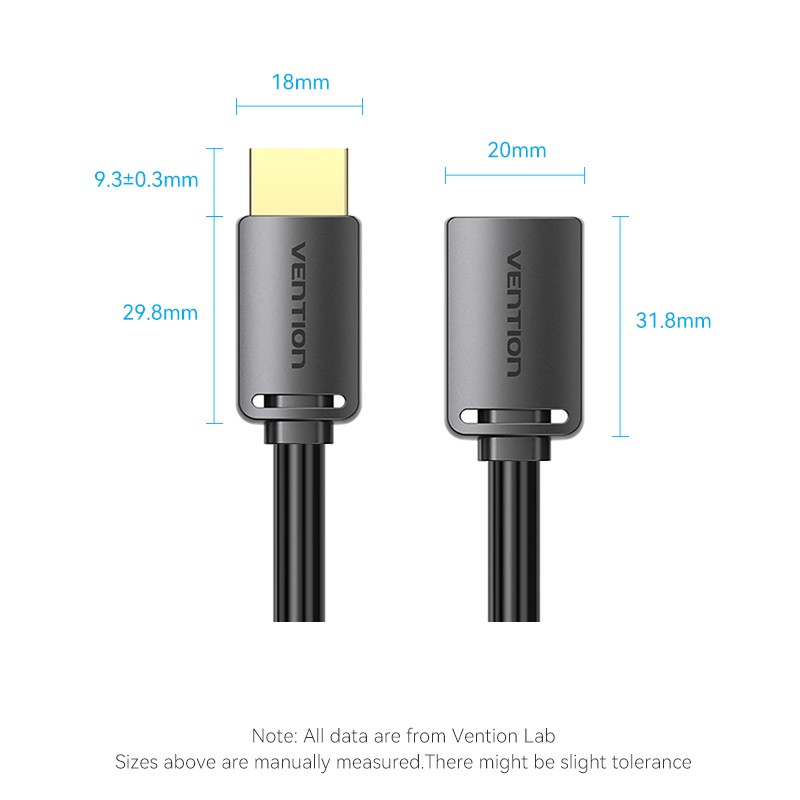 Vention HDMI Cable - AHCBJ - 2.0 M-F Extension 5.0m — Buy in Cyprus with Fast Delivery