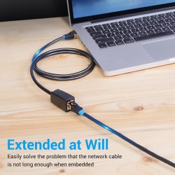 Vention Network Cable - IKHBI - CAT8 SFTP M-F Extension 3.0m Black — Buy in Cyprus with Fast Delivery