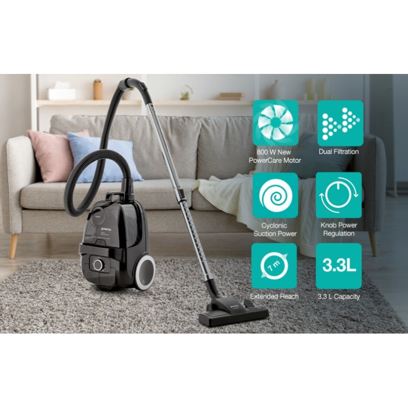 Gorenje Cleaning Vacuum - VCE01G4AEBK - Bagless 800W 3.3L 5m — Buy in Cyprus with Fast Delivery