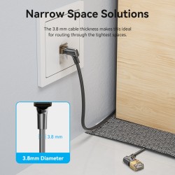 Vention Network Cable - IKLBI - Cat8 SFTP Rotate Right Angle Slim 3.0m Black — Buy in Cyprus with Fast Delivery