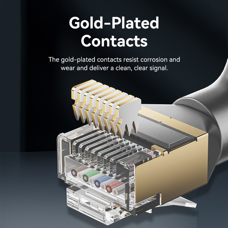 Vention Network Cable - IKLBI - Cat8 SFTP Rotate Right Angle Slim 3.0m Black — Buy in Cyprus with Fast Delivery