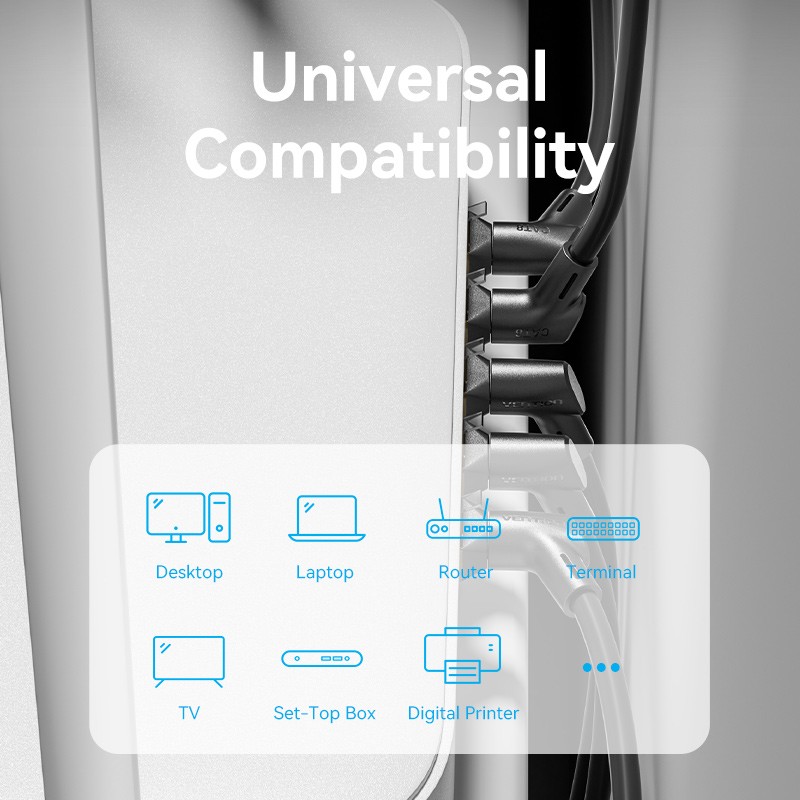 Vention Network Cable - IKLBI - Cat8 SFTP Rotate Right Angle Slim 3.0m Black — Buy in Cyprus with Fast Delivery