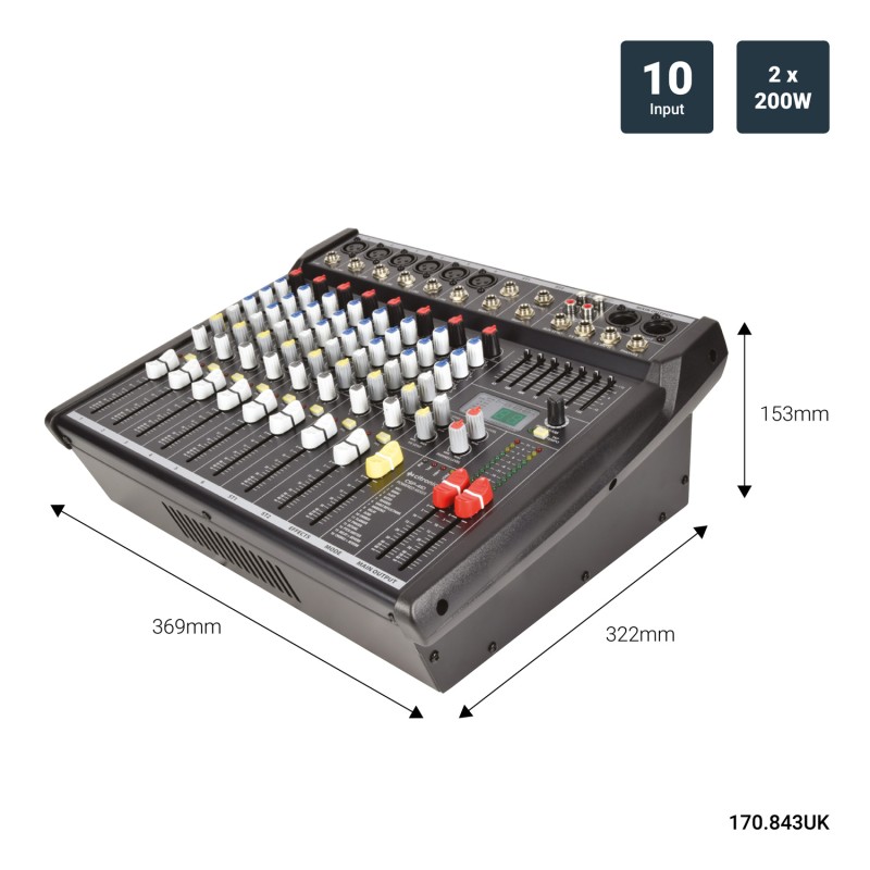 Citronic Mixer & Amplifier - CSP410 - 10 Channel Mixer & Amplifier 400W with DSP 170.843UK — Buy in Cyprus with Fast Delivery