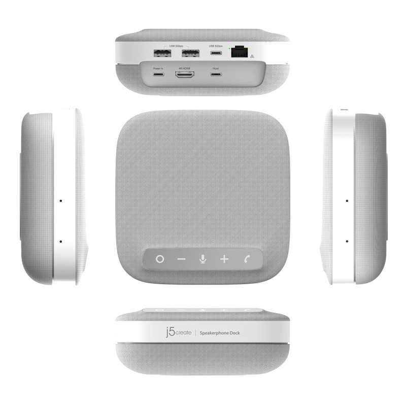 j5create Conference Speakerphone USB-C Dock 4K RJ45 USB PD - JCDS335 - Conference Speakerphone USB-C Dock 4K RJ45 USB PD