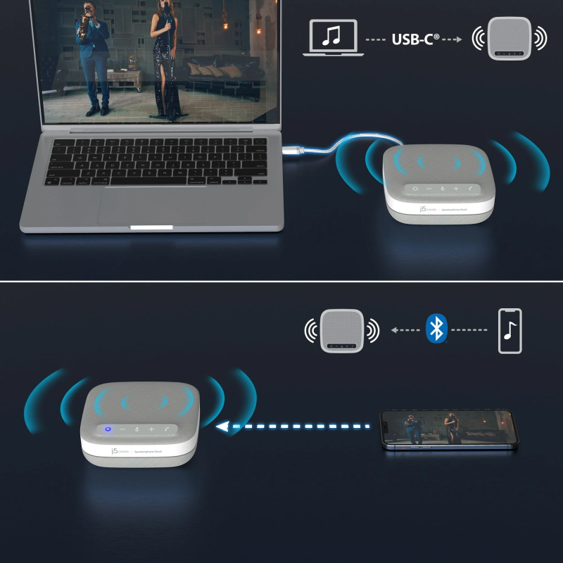 j5create Conference Speakerphone USB-C Dock 4K RJ45 USB PD - JCDS335 - Conference Speakerphone USB-C Dock 4K RJ45 USB PD