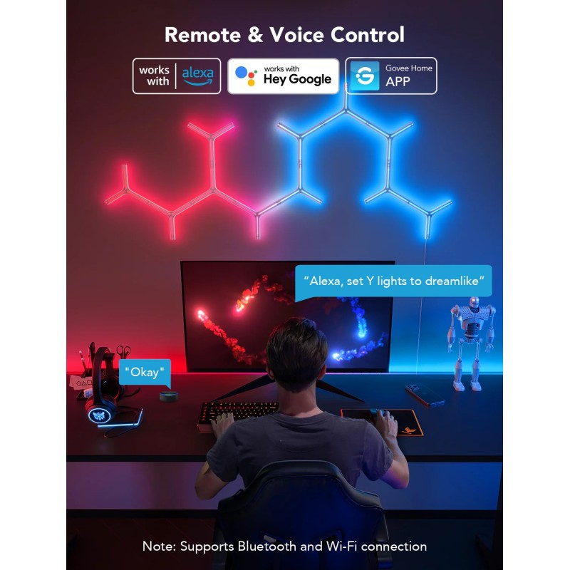 Govee Gaming Light Panel - H6065 - Y Shape (7 pack) — Buy in Cyprus with Fast Delivery