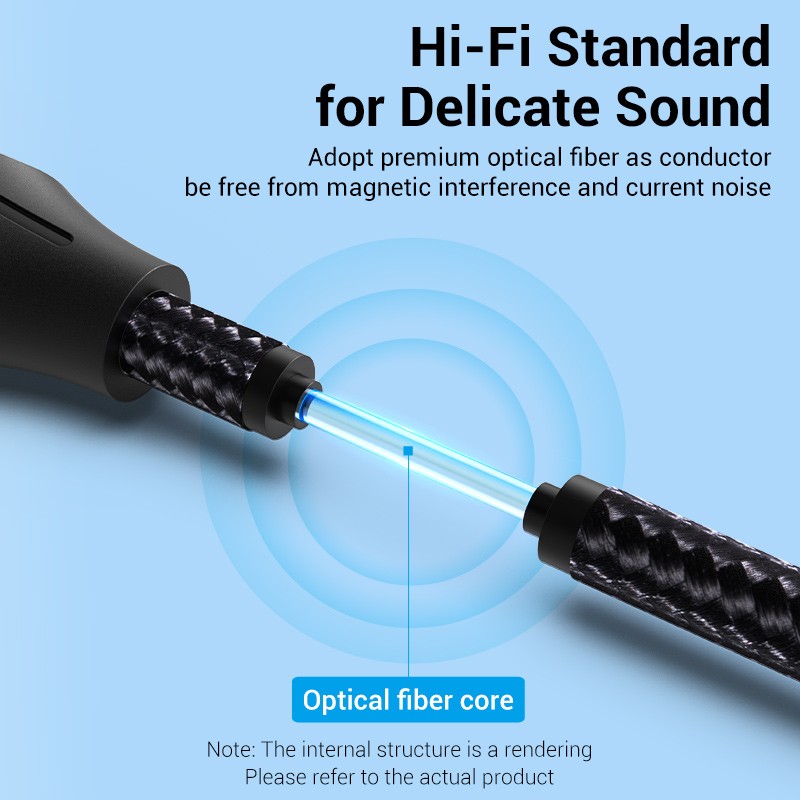 Vention AUDIO Optical Cable - BAVHL - Aluminum 10.0m Grey — Buy in Cyprus with Fast Delivery