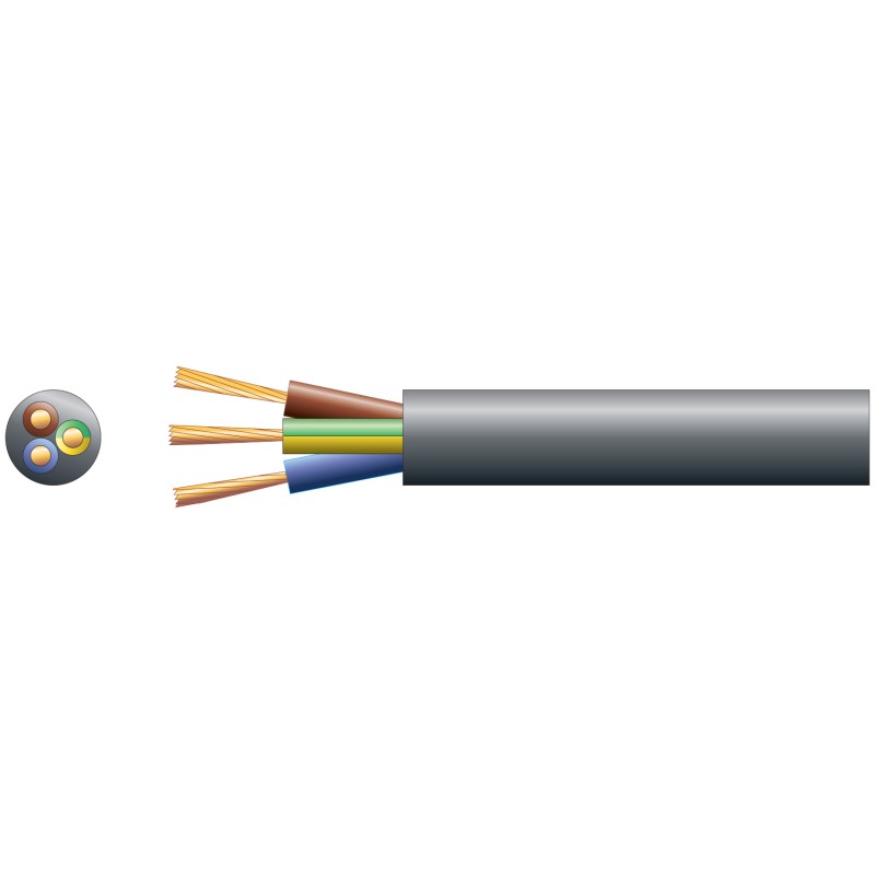 Mercury Mains Power Cable - 804.344UK - 3-Core 10A 1.0mm 100m Black — Buy in Cyprus with Fast Delivery