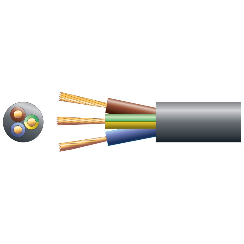 Mercury Mains Power Cable - 804.344UK - 3-Core 10A 1.0mm 100m Black — Buy in Cyprus with Fast Delivery