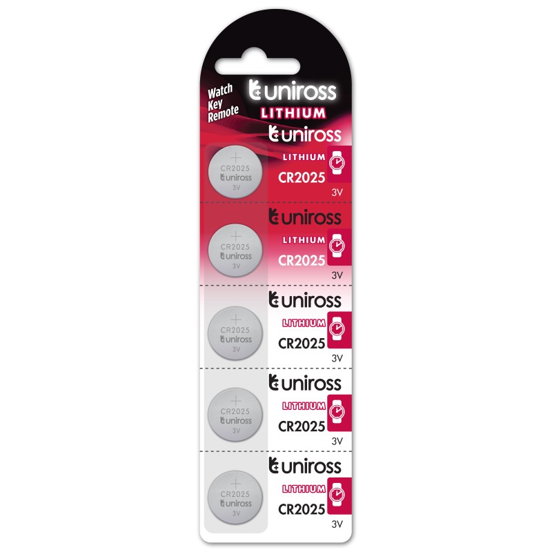 Uniross Button Cell Lithium Battery (5pack) - CR2025 - Button Cell Lithium Battery (5pack) — Buy in Cyprus with Fast Delivery