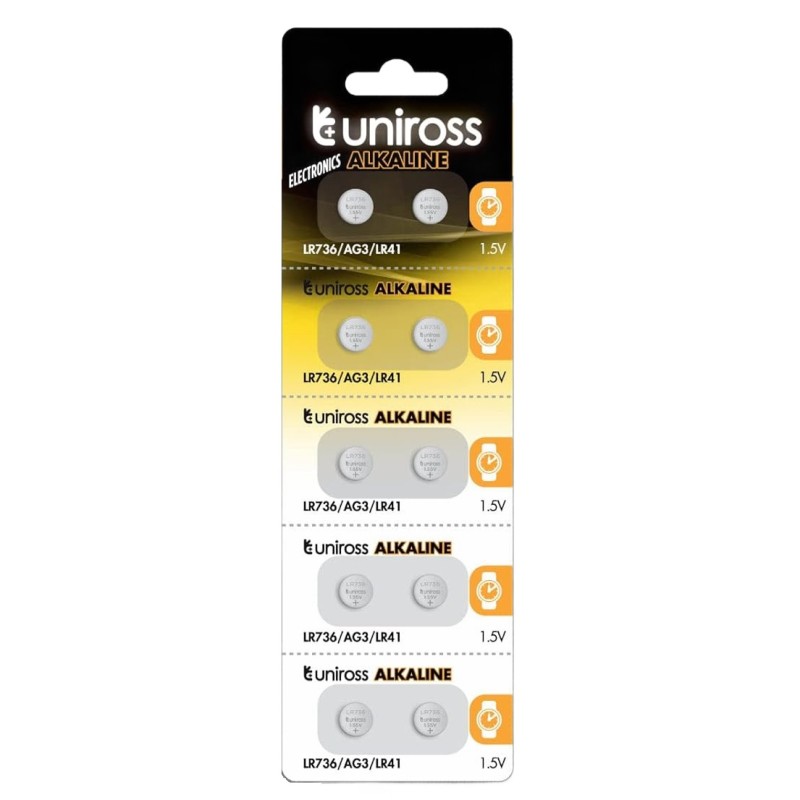 Uniross Alkaline-Coin Battery - LR736 - AG3 LR41 10pack — Buy in Cyprus with Fast Delivery