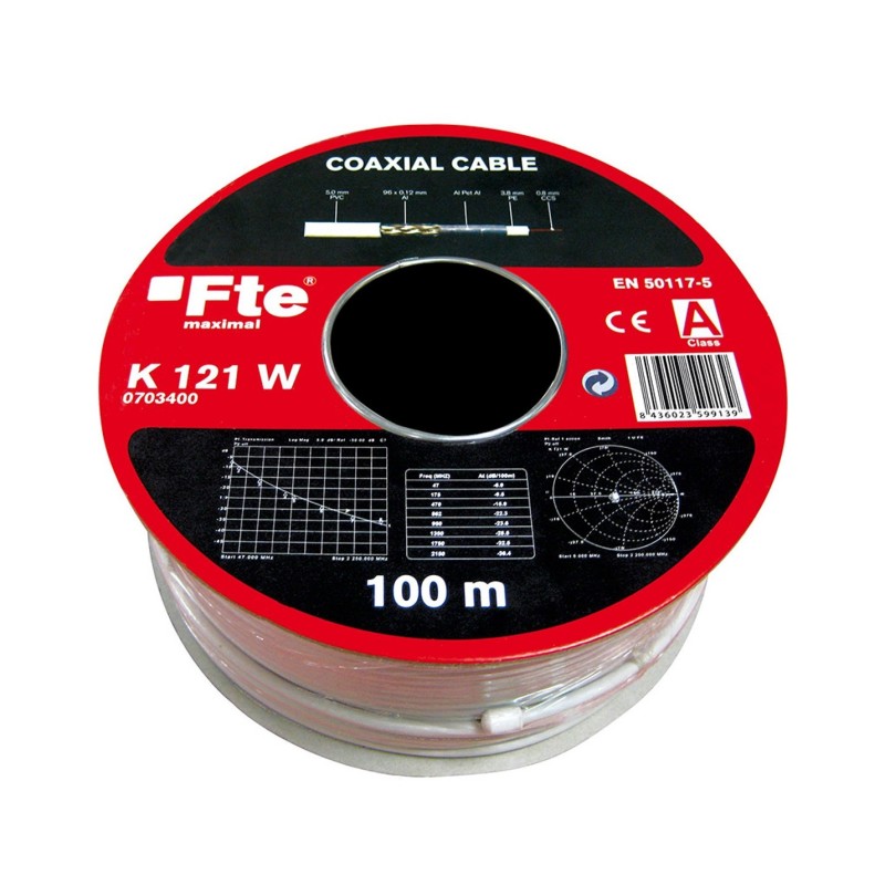 FTE Coaxial Cable - K121W - 5.0mm 100m — Buy in Cyprus with Fast Delivery