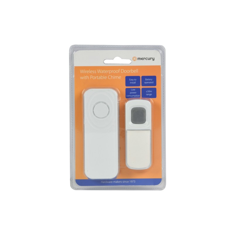 Mercury Wireless W Proof Doorbell - 350.295UK - with Portable Chime — Buy in Cyprus with Fast Delivery