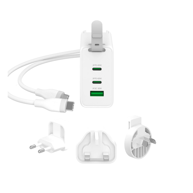 j5create Charger Wall Travel - JUP3565CV - 65W GaN 2xUSB-C 1xUSB-A + USB-C Cable — Buy in Cyprus with Fast Delivery