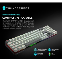 Thunderobot Keyboard - K78R - White Gaming Mechanical Keyboard 78 Red Switch Keys — Buy in Cyprus with Fast Delivery