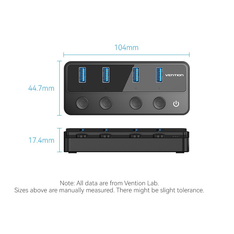 Vention HUB USB-C 4 x USB3.0 with Indiv.Power Switches - CHWBF - 1.0m — Buy in Cyprus with Fast Delivery