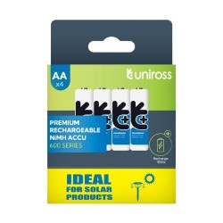 Uniross Rechargeable AA 600 NiMH Batteries (Solar) - 4 Pcs — Buy in Cyprus with Fast Delivery