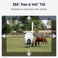 Reolink 5MP PTZ (GO PT Plus) Outdoor Battery Camera Bundle Includes Solar Panel + 32GB SD - G430 - 5MP PTZ (GO PT Plus) Outdoor