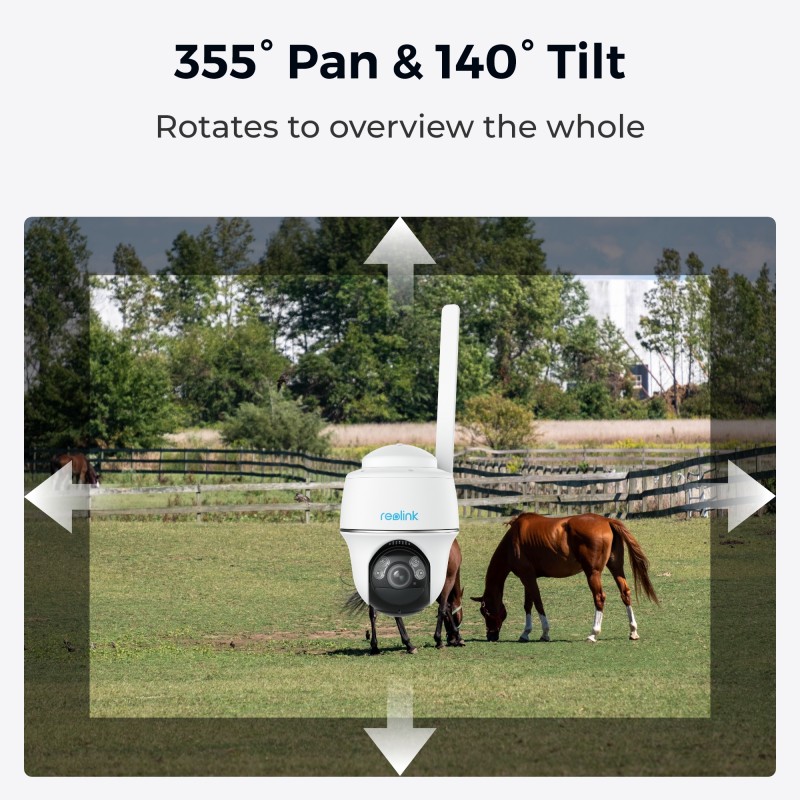 Reolink 5MP PTZ (GO PT Plus) Outdoor Battery Camera Bundle Includes Solar Panel + 32GB SD - G430 - 5MP PTZ (GO PT Plus) Outdoor