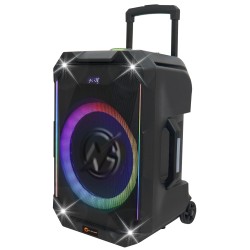 N-Gear Portable Karaoke Speaker - FLASH1240 - 12'' Portable Karaoke Speaker with 1x Wireless Mic LED Lights USB & BT