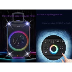 N-Gear Portable Karaoke Speaker - FLASH1240 - 12'' Portable Karaoke Speaker with 1x Wireless Mic LED Lights USB & BT