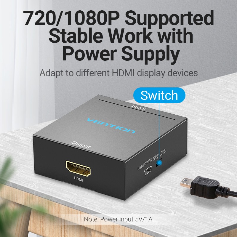 Vention Converter - AEFB0 - 3RCA to HDMI USB Powered — Buy in Cyprus with Fast Delivery