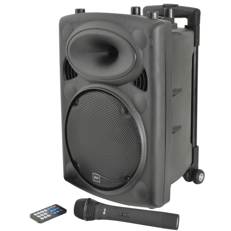 QTX QR10PA 10'' Professional Portable Karaoke & PA Speaker with 1x Wireless Microphone, Bluetooth USB & FM 178.839UK