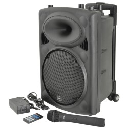 QTX QR10PA 10'' Professional Portable Karaoke & PA Speaker with 1x Wireless Microphone, Bluetooth USB & FM 178.839UK