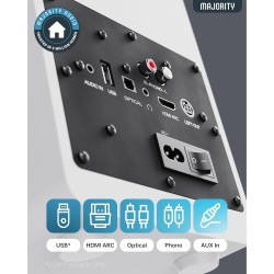 Majority Speakers Active - D70X - 70W 2.0 BT USB Phono HDMI ARC White (pair) — Buy in Cyprus with Fast Delivery