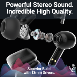 Majority Earphones - TRU-1 - TWS Sports Earphones IPX7 Black — Buy in Cyprus with Fast Delivery