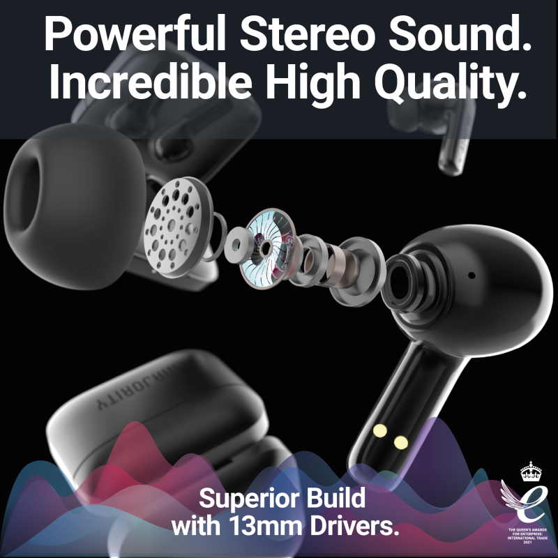 Majority Earphones - TRU-1 - TWS Sports Earphones IPX7 Black — Buy in Cyprus with Fast Delivery