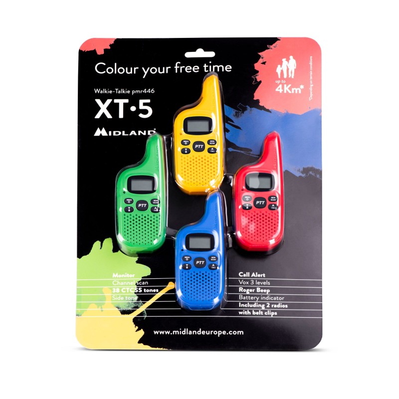 Midland Walkie Talkie - XT5-4 - Family Walkie Talkie Set of 4 — Buy in Cyprus with Fast Delivery