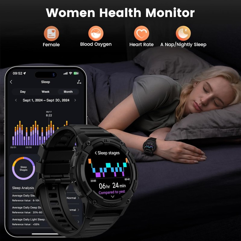 Kospet Rugged Smartwatch GPS Silicone Black - TANK S2 - Rugged Smartwatch GPS Silicone Black